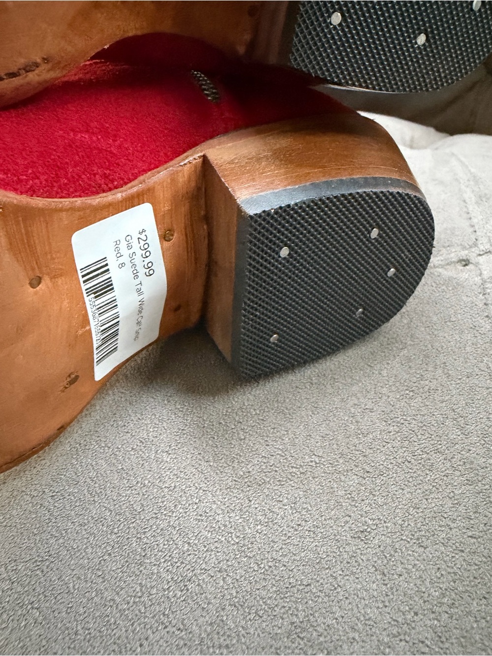 Rock’em Gia Red Suede Tall Cowgirl Boots - Picture 5 of 10